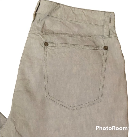 Eileen Fisher Linen Blend Grey Trouser Jeans Style Pants Sz 10 - Picture 4 of 11